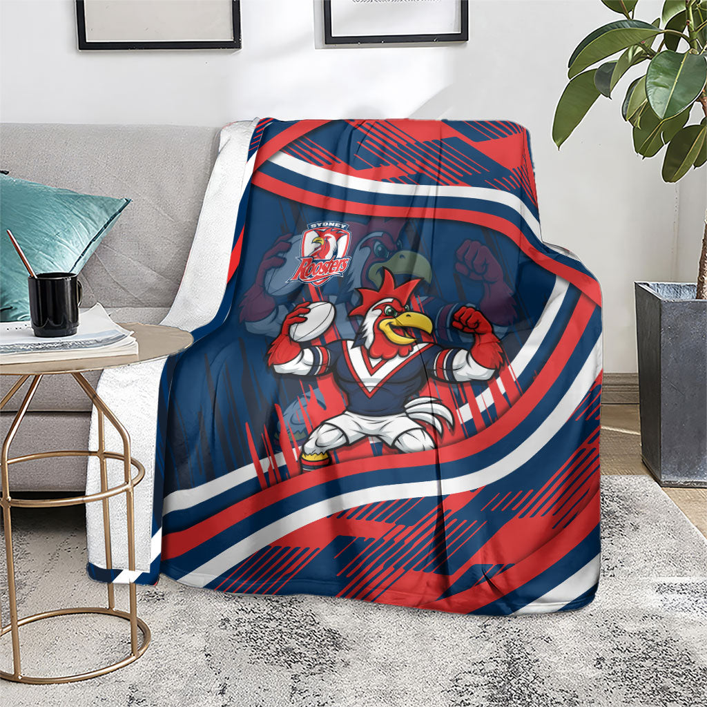 Roosters Rugby Mascot Blanket Fierce Athlete Graphic in Sports Style