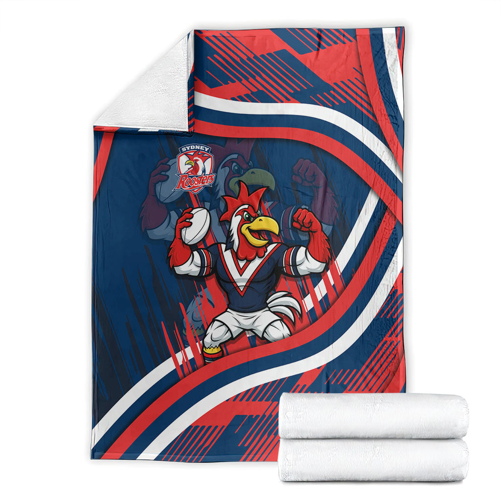 Roosters Rugby Mascot Blanket Fierce Athlete Graphic in Sports Style