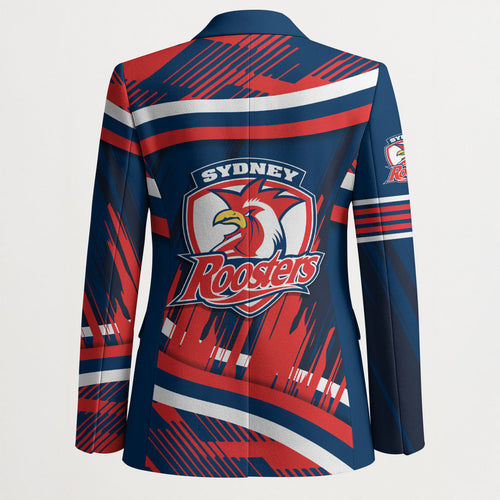 Roosters Rugby Mascot Blazer Fierce Athlete Graphic in Sports Style