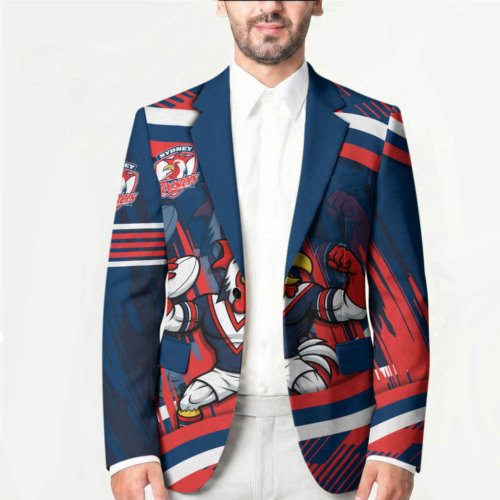 Roosters Rugby Mascot Blazer Fierce Athlete Graphic in Sports Style