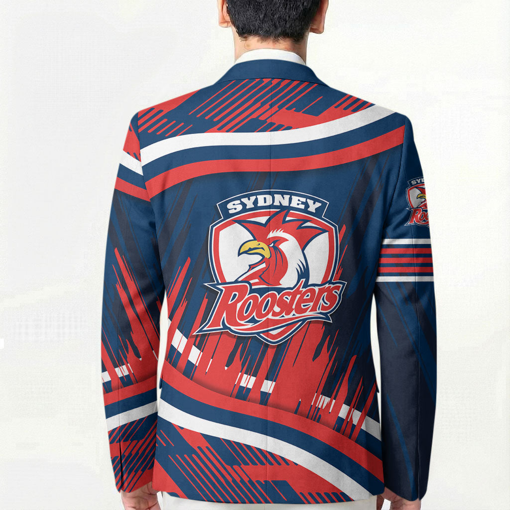 Roosters Rugby Mascot Blazer Fierce Athlete Graphic in Sports Style