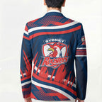 Roosters Rugby Mascot Blazer Fierce Athlete Graphic in Sports Style