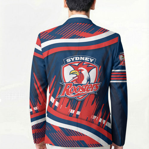 Roosters Rugby Mascot Blazer Fierce Athlete Graphic in Sports Style
