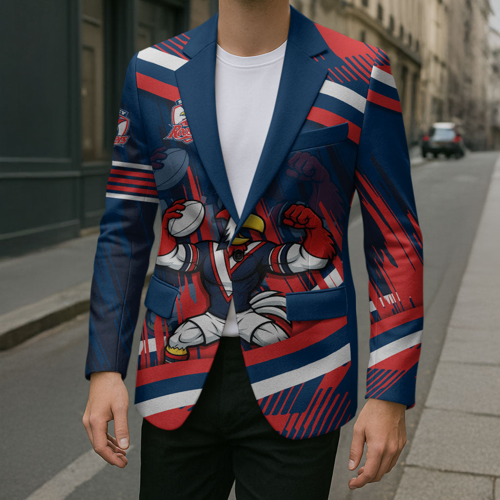 Roosters Rugby Mascot Blazer Fierce Athlete Graphic in Sports Style
