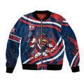 Roosters Rugby Mascot Bomber Jacket Fierce Athlete Graphic in Sports Style