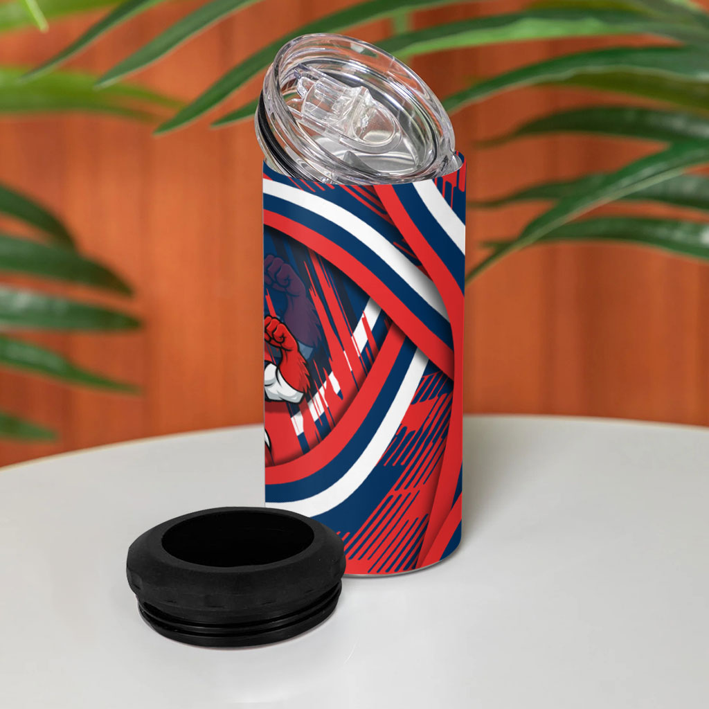 Roosters Rugby Mascot 4 in 1 Can Cooler Tumbler Fierce Athlete Graphic in Sports Style