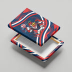 Roosters Rugby Mascot Canvas Wall Art Fierce Athlete Graphic in Sports Style