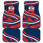 Roosters Rugby Mascot Car Mats Fierce Athlete Graphic in Sports Style