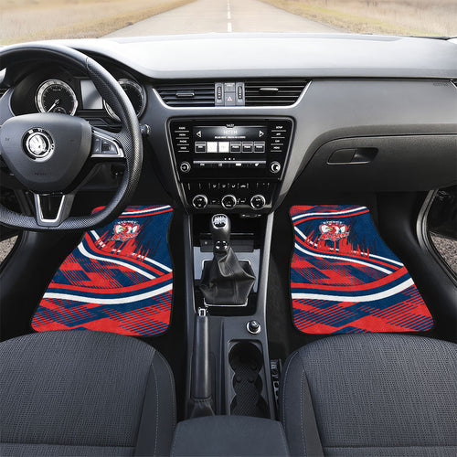 Roosters Rugby Mascot Car Mats Fierce Athlete Graphic in Sports Style