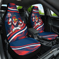 Roosters Rugby Mascot Car Seat Cover Fierce Athlete Graphic in Sports Style