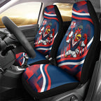Roosters Rugby Mascot Car Seat Cover Fierce Athlete Graphic in Sports Style