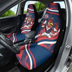 Roosters Rugby Mascot Car Seat Cover Fierce Athlete Graphic in Sports Style