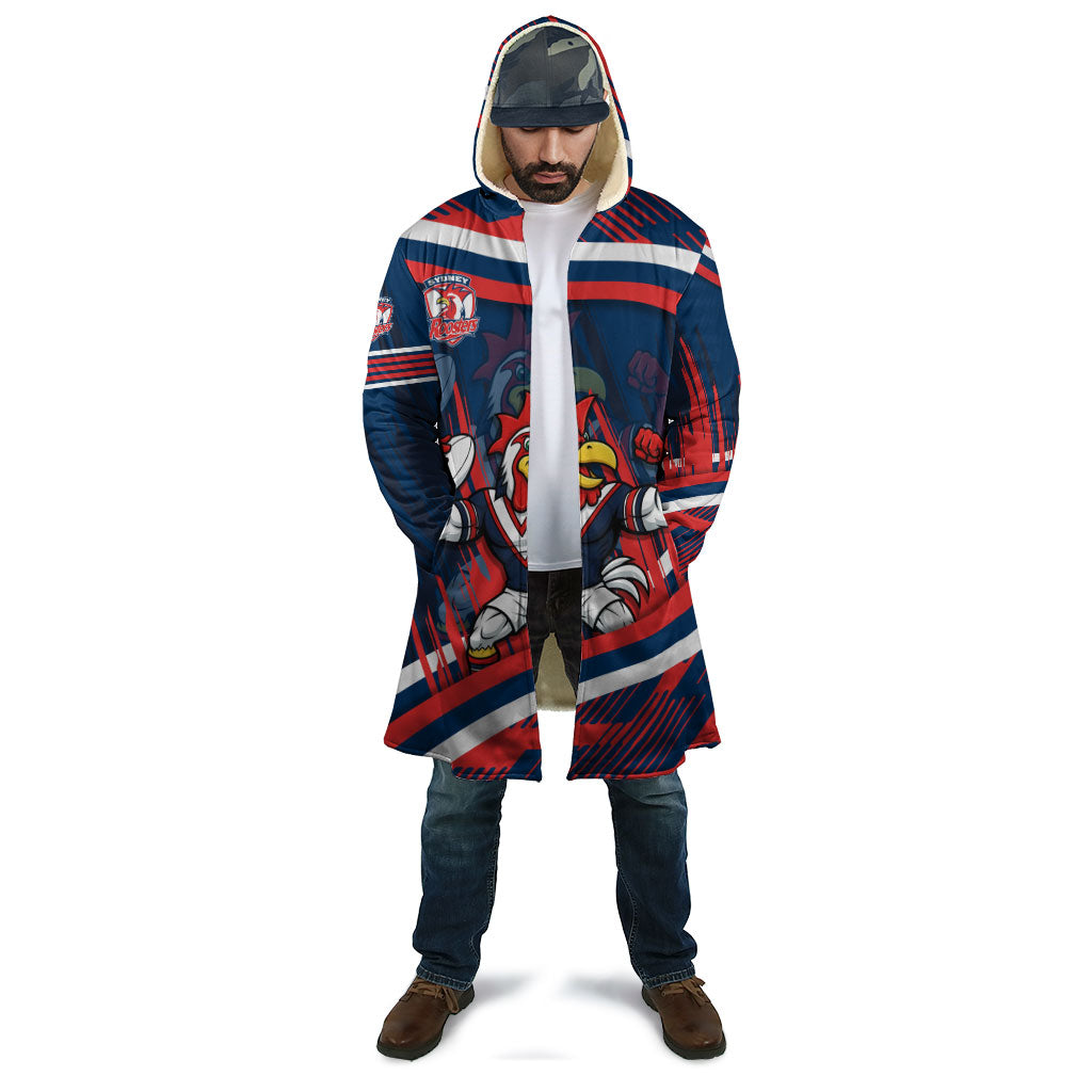Roosters Rugby Mascot Cloak Fierce Athlete Graphic in Sports Style