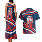 Roosters Rugby Mascot Couples Matching Tank Maxi Dress and Hawaiian Shirt Fierce Athlete Graphic in Sports Style