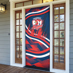 Roosters Rugby Mascot Door Cover Fierce Athlete Graphic in Sports Style