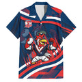 Roosters Rugby Mascot Family Matching Mermaid Dress and Hawaiian Shirt Fierce Athlete Graphic in Sports Style
