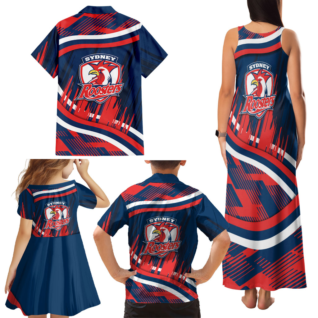 Roosters Rugby Mascot Family Matching Tank Maxi Dress and Hawaiian Shirt Fierce Athlete Graphic in Sports Style