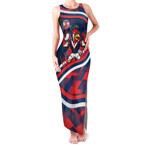 Roosters Rugby Mascot Family Matching Tank Maxi Dress and Hawaiian Shirt Fierce Athlete Graphic in Sports Style