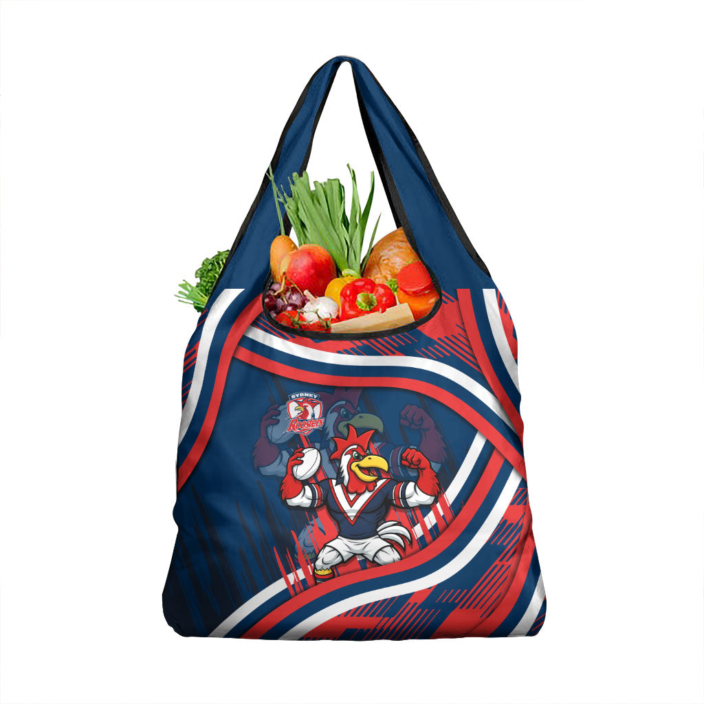 Roosters Rugby Mascot Grocery Bag Fierce Athlete Graphic in Sports Style