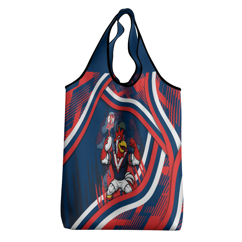 Roosters Rugby Mascot Grocery Bag Fierce Athlete Graphic in Sports Style