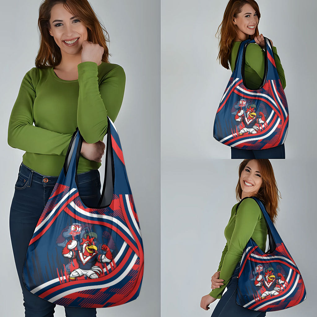 Roosters Rugby Mascot Grocery Bag Fierce Athlete Graphic in Sports Style