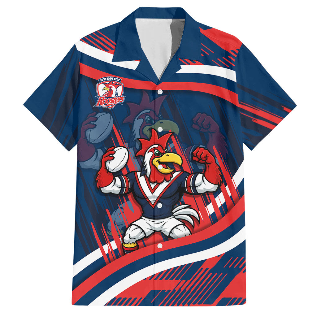 Roosters Rugby Mascot Hawaiian Shirt Fierce Athlete Graphic in Sports Style