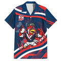 Roosters Rugby Mascot Hawaiian Shirt Fierce Athlete Graphic in Sports Style