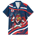 Roosters Rugby Mascot Hawaiian Shirt Fierce Athlete Graphic in Sports Style