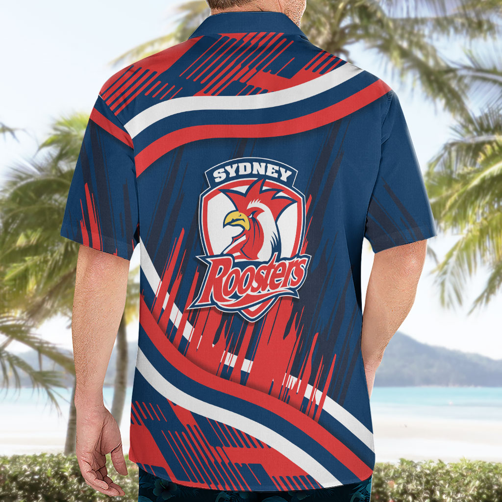 Roosters Rugby Mascot Hawaiian Shirt Fierce Athlete Graphic in Sports Style