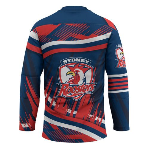 Roosters Rugby Mascot Hockey Jersey Fierce Athlete Graphic in Sports Style