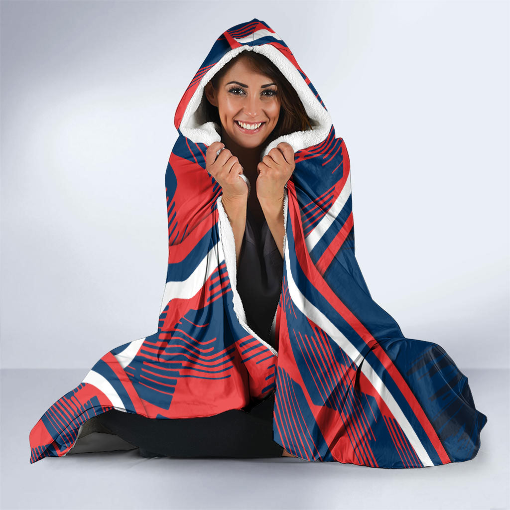Roosters Rugby Mascot Hooded Blanket Fierce Athlete Graphic in Sports Style
