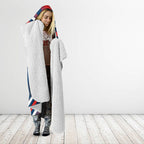 Roosters Rugby Mascot Hooded Blanket Fierce Athlete Graphic in Sports Style