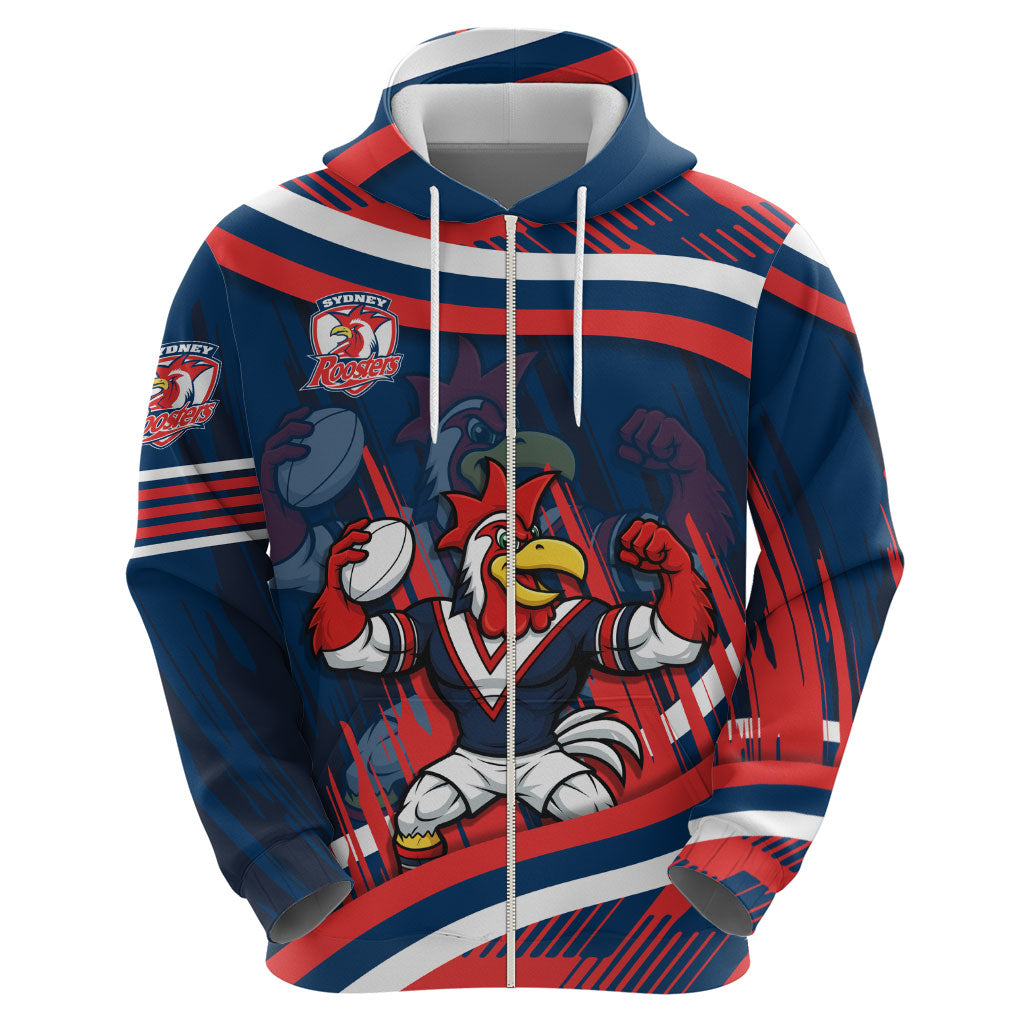 Roosters Rugby Mascot Hoodie Fierce Athlete Graphic in Sports Style