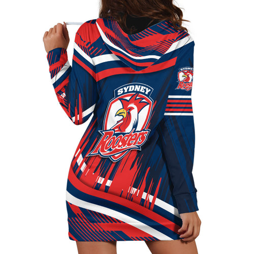 Roosters Rugby Mascot Hoodie Dress Fierce Athlete Graphic in Sports Style