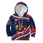 Roosters Rugby Mascot Kid Hoodie Fierce Athlete Graphic in Sports Style