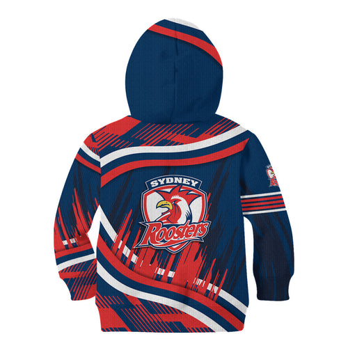 Roosters Rugby Mascot Kid Hoodie Fierce Athlete Graphic in Sports Style