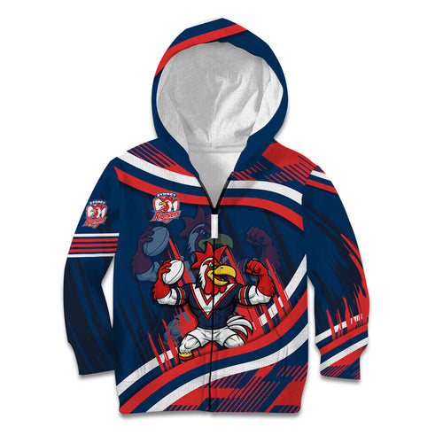 Roosters Rugby Mascot Kid Hoodie Fierce Athlete Graphic in Sports Style