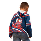 Roosters Rugby Mascot Kid Hoodie Fierce Athlete Graphic in Sports Style
