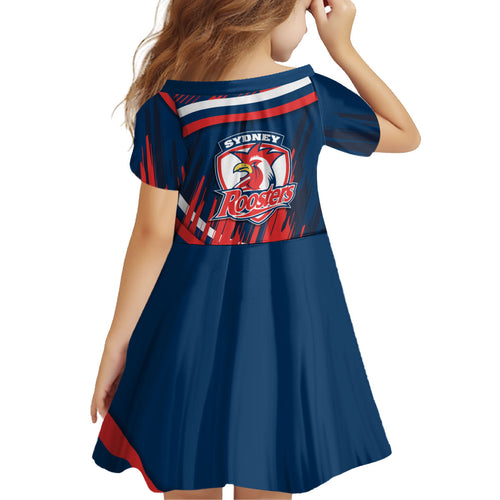 Roosters Rugby Mascot Kid Short Sleeve Dress Fierce Athlete Graphic in Sports Style