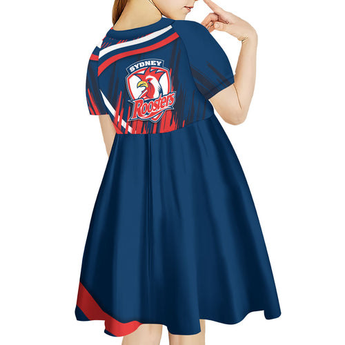 Roosters Rugby Mascot Kid Short Sleeve Dress Fierce Athlete Graphic in Sports Style