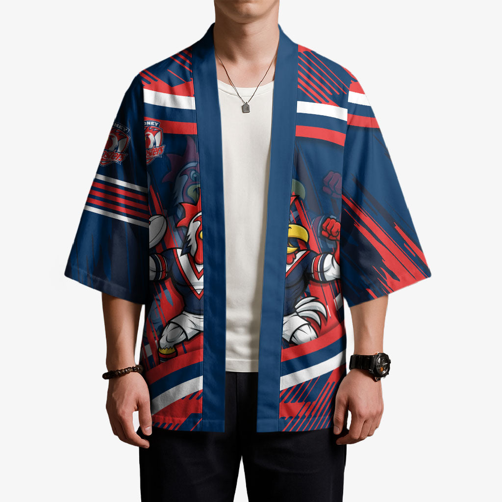 Roosters Rugby Mascot Kimono Fierce Athlete Graphic in Sports Style