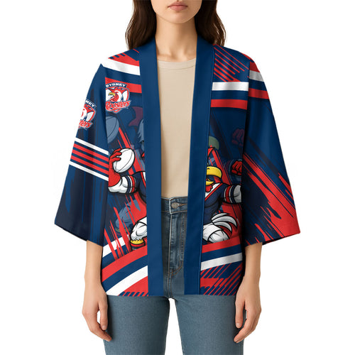 Roosters Rugby Mascot Kimono Fierce Athlete Graphic in Sports Style