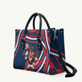 Roosters Rugby Mascot Leather Bag Fierce Athlete Graphic in Sports Style