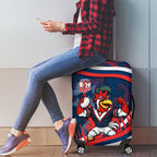 Roosters Rugby Mascot Luggage Cover Fierce Athlete Graphic in Sports Style