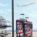 Roosters Rugby Mascot Luggage Cover Fierce Athlete Graphic in Sports Style