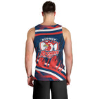 Roosters Rugby Mascot Men Tank Top Fierce Athlete Graphic in Sports Style