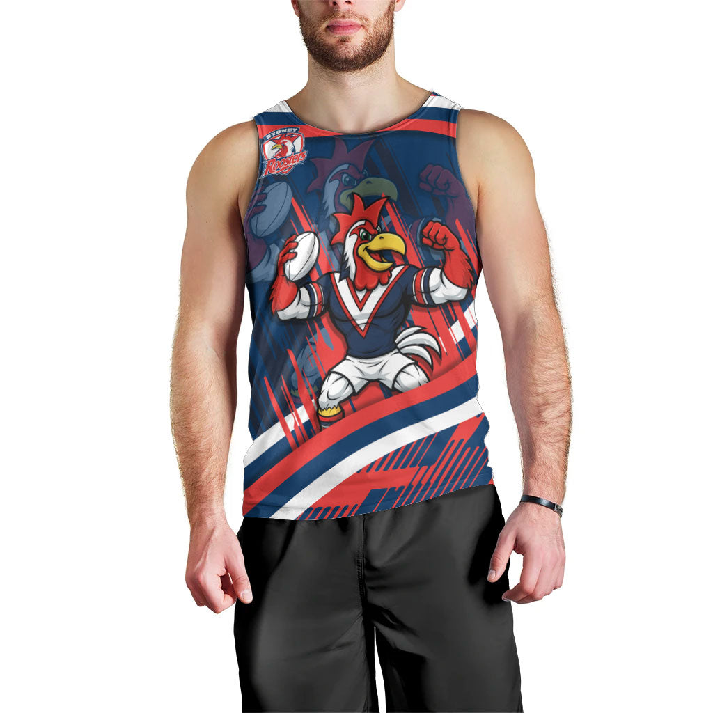 Roosters Rugby Mascot Men Tank Top Fierce Athlete Graphic in Sports Style