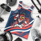 Roosters Rugby Mascot Men Tank Top Fierce Athlete Graphic in Sports Style