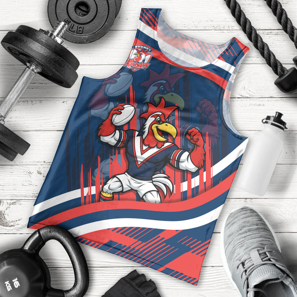 Roosters Rugby Mascot Men Tank Top Fierce Athlete Graphic in Sports Style