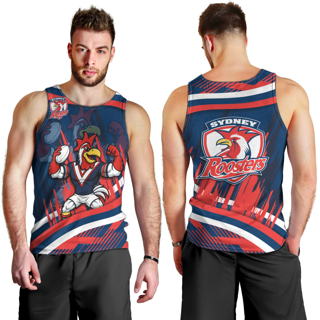 Roosters Rugby Mascot Men Tank Top Fierce Athlete Graphic in Sports Style